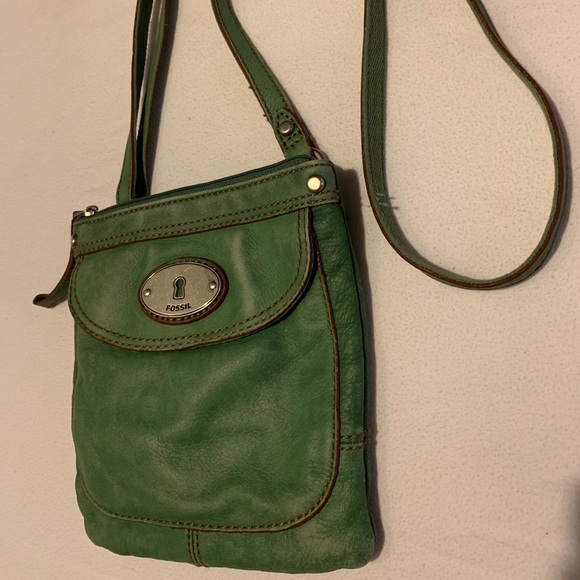 fossil green purse
